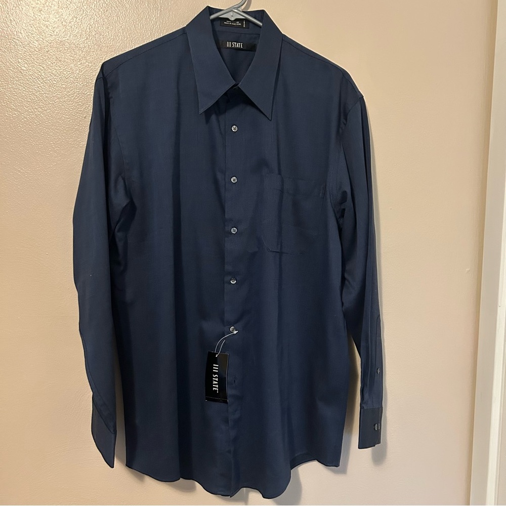 111 State Deep Blue Men's Dress Shirt